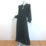 Zadig & Voltaire Roar Snakeskin Jacquard Satin Maxi Dress Black Size Medium