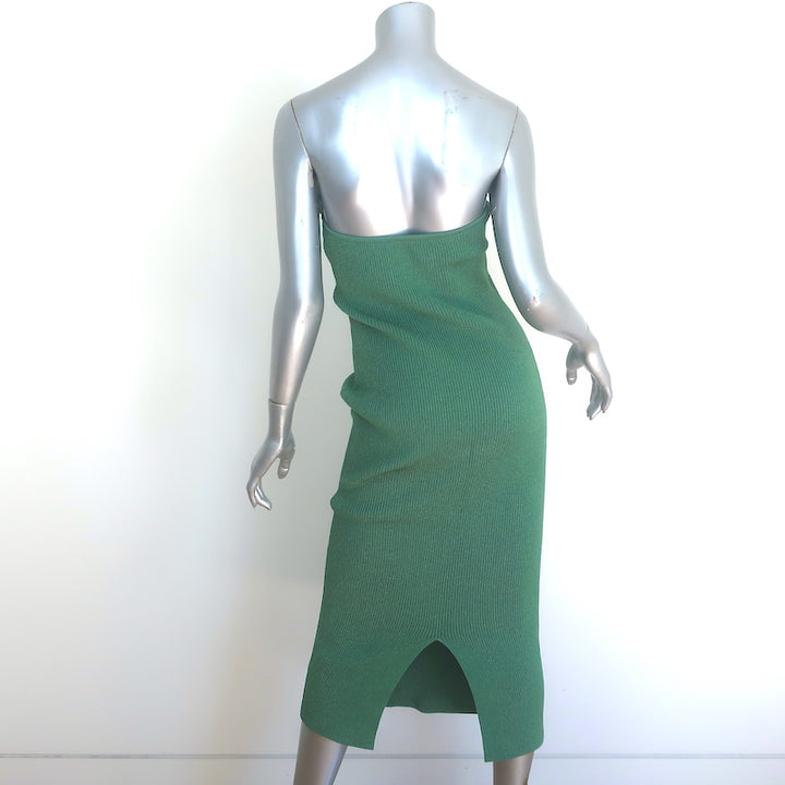 Galvan London Thalia Strapless Midi Dress Sea Green Stretch Knit Size Medium NEW
