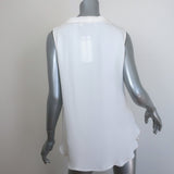 Oscar de La Renta Tie-Neck Blouse Ivory Silk Size 6 Sleeveless Top NEW
