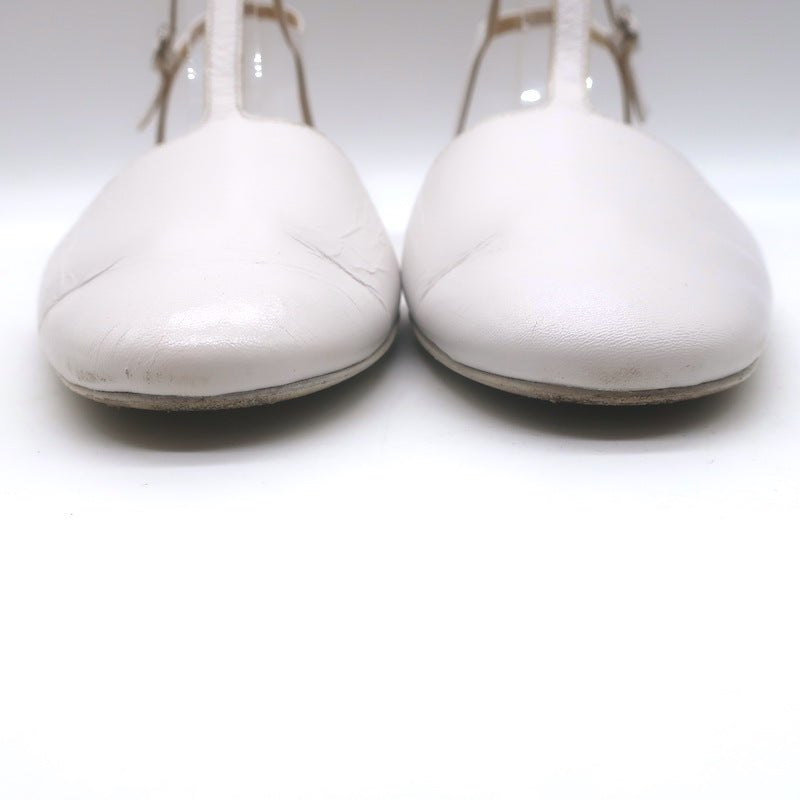Marsell Distesa T-Strap Ballet Flats White Leather Size 40
