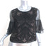 Alexis Leonard Organza-Sleeve Top Black Lace Size Medium