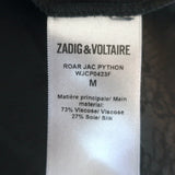 Zadig & Voltaire Roar Snakeskin Jacquard Satin Maxi Dress Black Size Medium