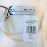 Oscar de La Renta Tie-Neck Blouse Ivory Silk Size 6 Sleeveless Top NEW