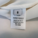 Oscar de La Renta Tie-Neck Blouse Ivory Silk Size 6 Sleeveless Top NEW