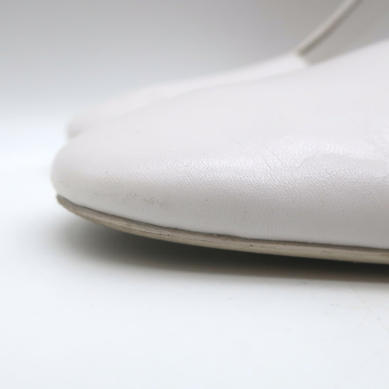Marsell Distesa T-Strap Ballet Flats White Leather Size 40