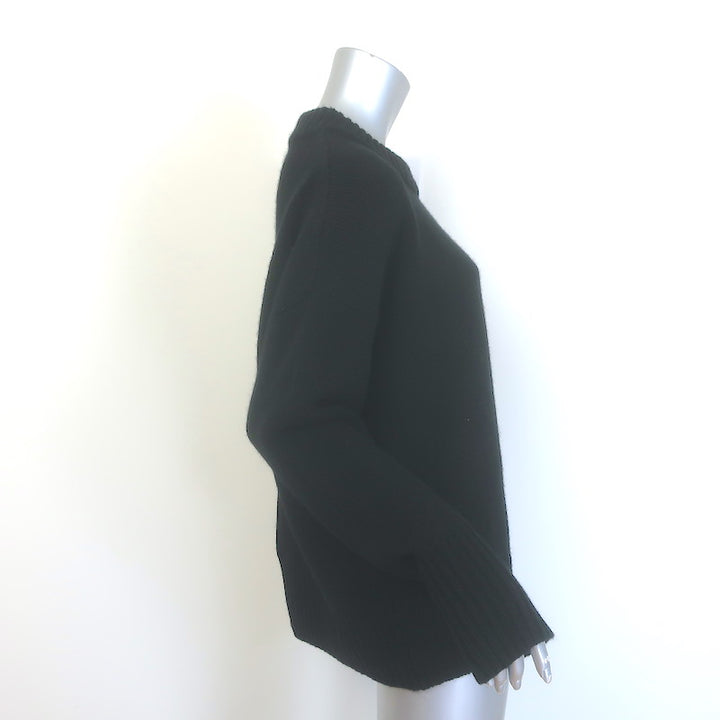 La Ligne Marin Oversized Crewneck Sweater Black Wool-Cashmere Size Large NEW