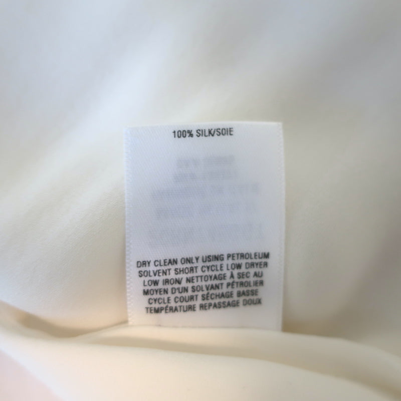 Oscar de La Renta Tie-Neck Blouse Ivory Silk Size 6 Sleeveless Top NEW