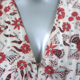 Ulla Johnson Zaria Puff Sleeve Midi Dress Cream/Red Floral Print Cotton Size 6