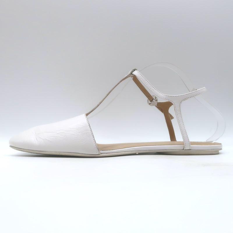 Marsell Distesa T-Strap Ballet Flats White Leather Size 40