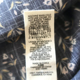 THE GREAT Button Down Top Charcoal Floral Print Scalloped Cotton Size 0