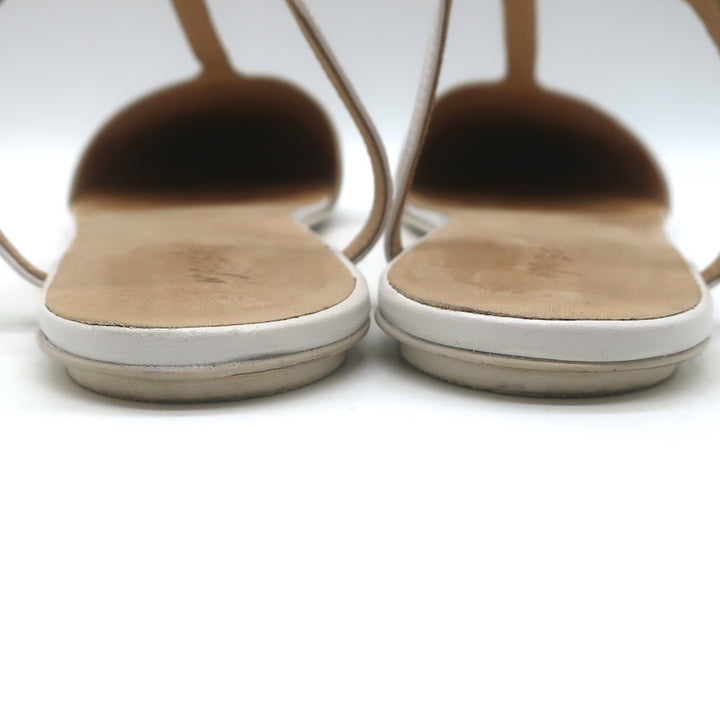 Marsell Distesa T-Strap Ballet Flats White Leather Size 40