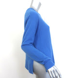 Alice + Olivia Angie Crewneck Sweater Blue Stretch Wool-Cashmere Size Small