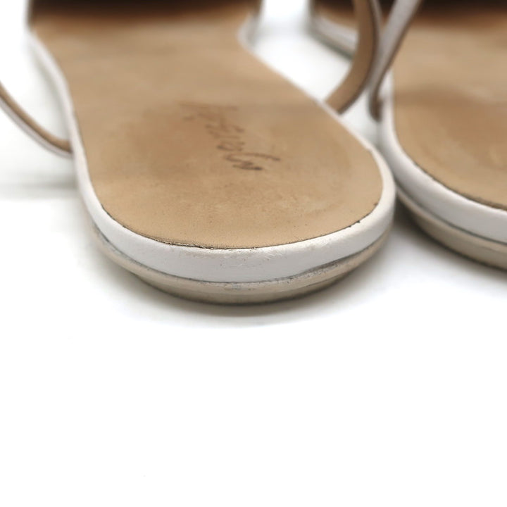Marsell Distesa T-Strap Ballet Flats White Leather Size 40