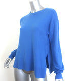 Alice + Olivia Angie Crewneck Sweater Blue Stretch Wool-Cashmere Size Small