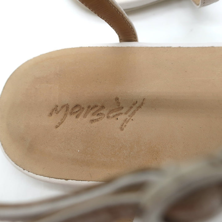 Marsell Distesa T-Strap Ballet Flats White Leather Size 40