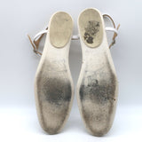 Marsell Distesa T-Strap Ballet Flats White Leather Size 40