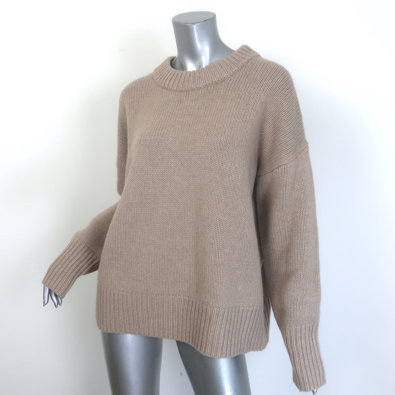 La Ligne Marin Oversized Crewneck Sweater Beige Wool-Cashmere Size Large