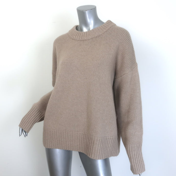 La Ligne Marin Oversized Crewneck Sweater Beige Wool-Cashmere Size Large