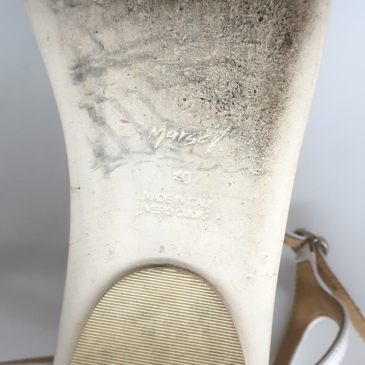 Marsell Distesa T-Strap Ballet Flats White Leather Size 40