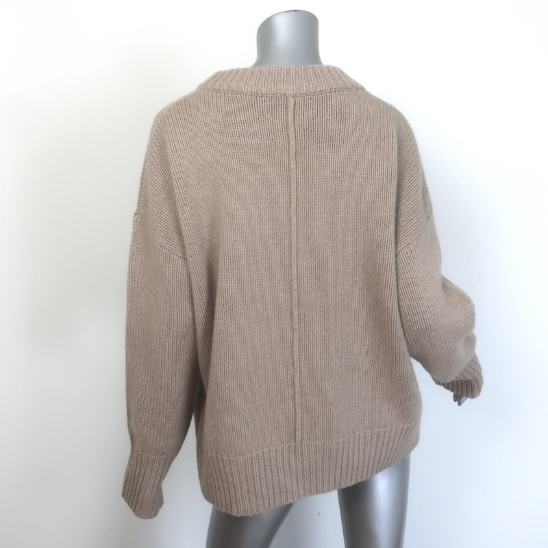 La Ligne Marin Oversized Crewneck Sweater Beige Wool-Cashmere Size Large