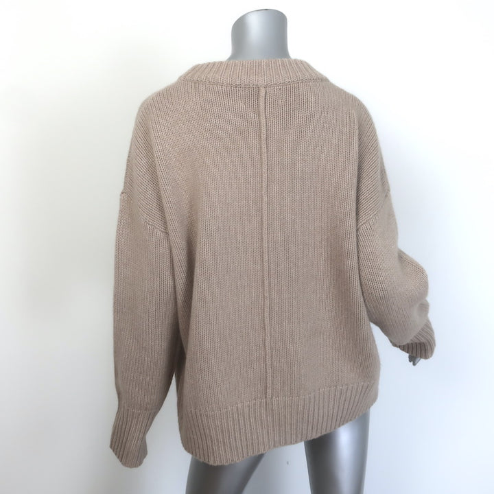 La Ligne Marin Oversized Crewneck Sweater Beige Wool-Cashmere Size Large