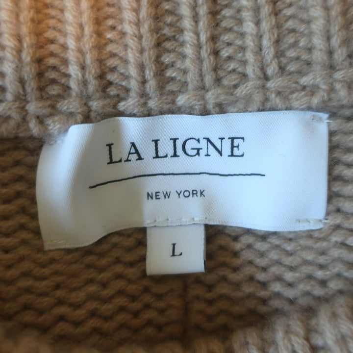 La Ligne Marin Oversized Crewneck Sweater Beige Wool-Cashmere Size Large