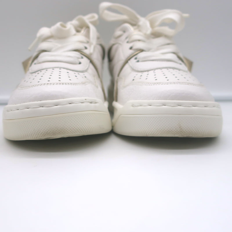 Valentino One Stud Low Top Sneakers White &amp; Gold Leather Size 35.5