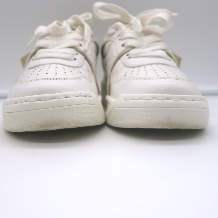 Valentino One Stud Low Top Sneakers White &amp; Gold Leather Size 35.5