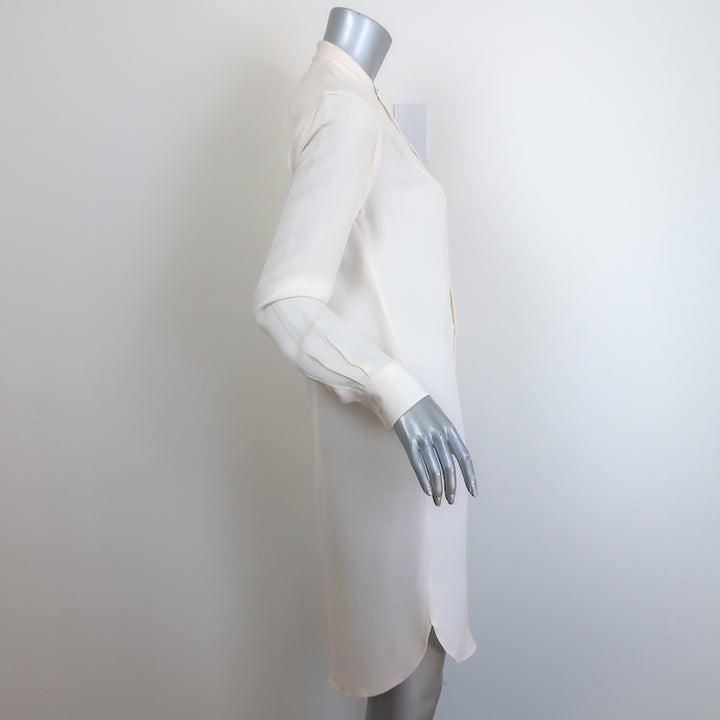 Ralph Lauren Black Label Long Sleeve Shirt Dress Ivory Crepe Size 4