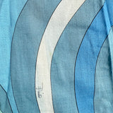 Emilio Pucci Marmo Button Down Shirt Blue Printed Cotton Size 38 Long Sleeve Top