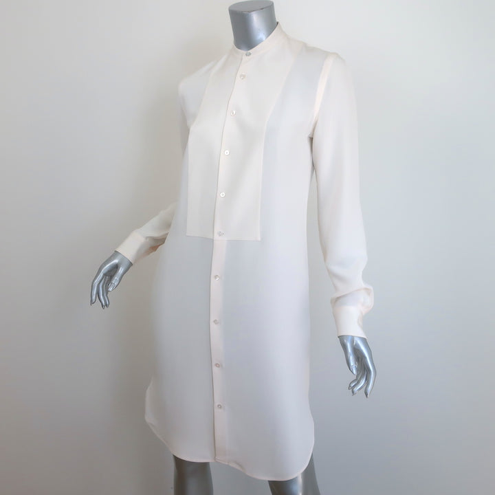 Ralph Lauren Black Label Long Sleeve Shirt Dress Ivory Crepe Size 4