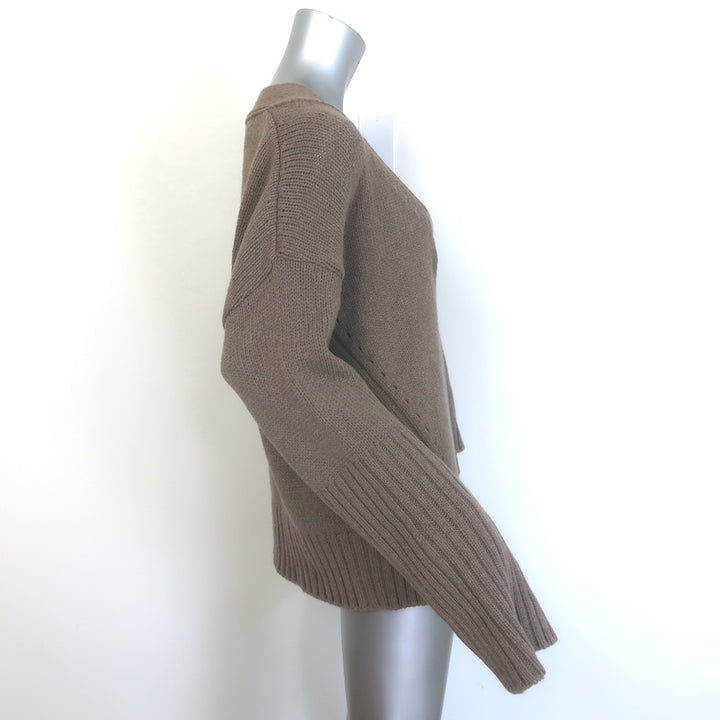 G. Label by goop Schnell High-Cuff Cardigan Mocha Virgin Wool Size Medium