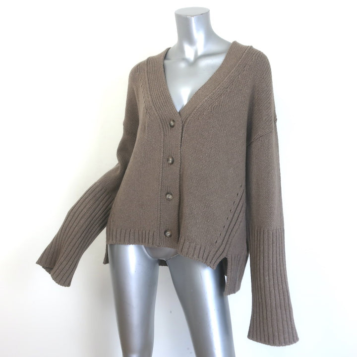 G. Label by goop Schnell High-Cuff Cardigan Mocha Virgin Wool Size Medium