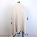 By Malene Birger Kassira Wrap Poncho Sweater Ivory Wool-Yak One Size