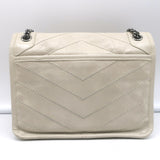 Saint Laurent Baby Niki Shoulder Bag Off-White Vintage Leather Crossbody