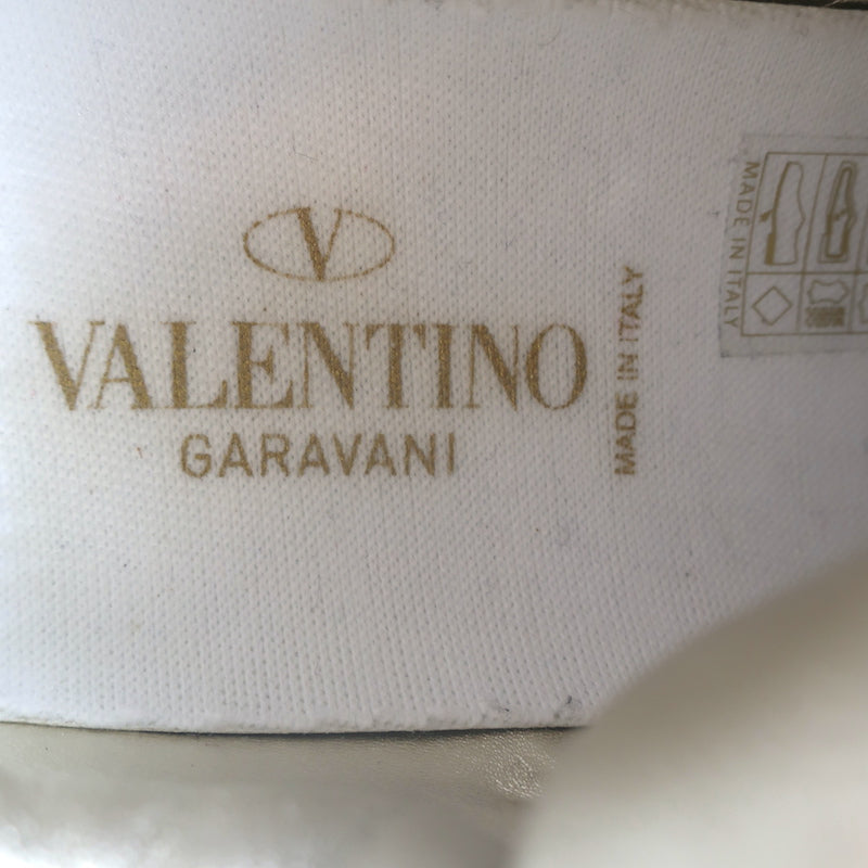 Valentino One Stud Low Top Sneakers White &amp; Gold Leather Size 35.5