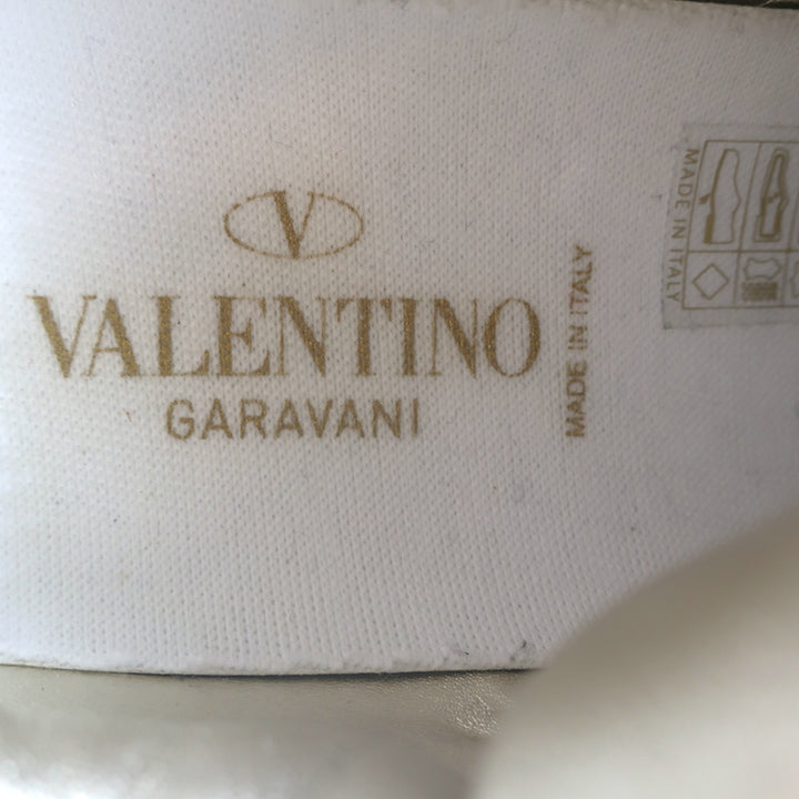 Valentino One Stud Low Top Sneakers White &amp; Gold Leather Size 35.5