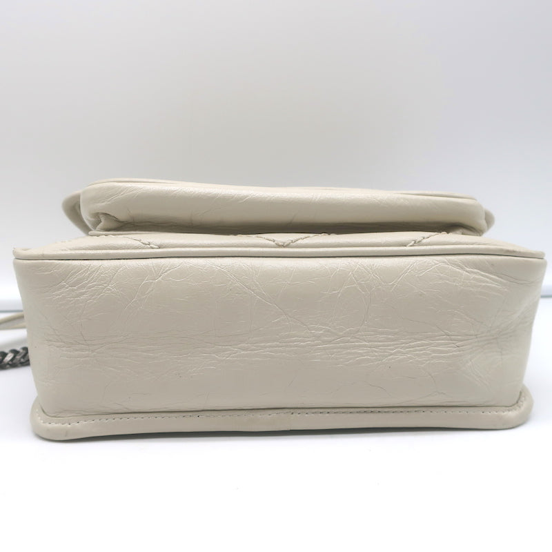 Saint Laurent Baby Niki Shoulder Bag Off-White Vintage Leather Crossbody