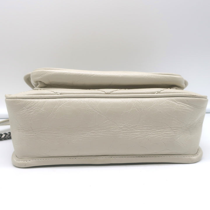 Saint Laurent Baby Niki Shoulder Bag Off-White Vintage Leather Crossbody