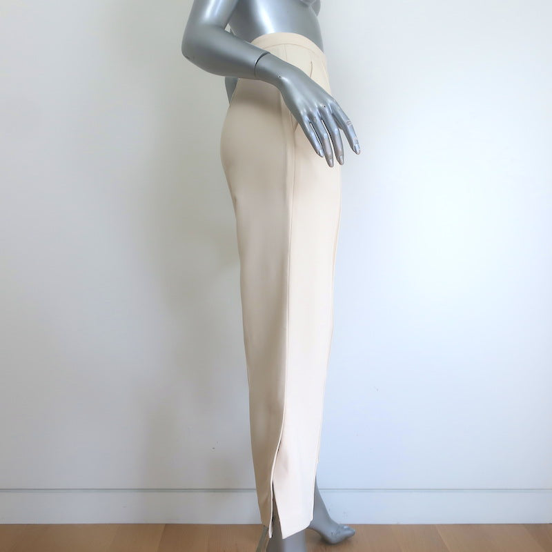 KHAITE Pintucked Cropped High Rise Trousers Ecru Size 8