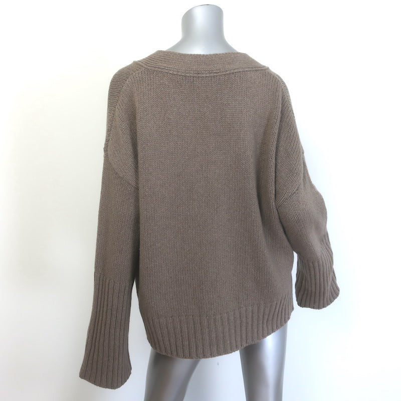 G. Label by goop Schnell High-Cuff Cardigan Mocha Virgin Wool Size Medium
