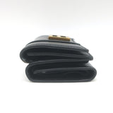 Balenciaga Hourglass Mini Trifold Wallet Black Leather