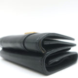 Balenciaga Hourglass Mini Trifold Wallet Black Leather