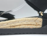 Valentino Rockstud Nylon Double Strap Espadrille Sandals Black Size 38 NEW