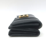 Balenciaga Hourglass Mini Trifold Wallet Black Leather