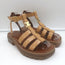 Celine Clea Triomphe Sandals Tan Crocodile-Stamped Leather Size US 8 NEW