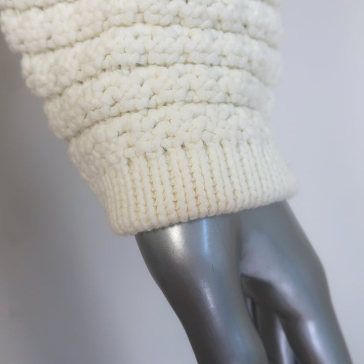 ba&amp;sh Gaspard Crochet Knit Cardigan Ecru Cotton-Blend Size 3