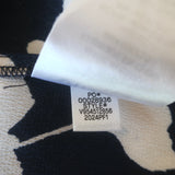 Vince Arboretum Top Navy/Cream Floral Satin Size Small Cap Sleeve Blouse NEW