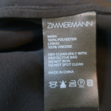 Zimmermann Pleated Chiffon-Sleeve Blouse Black Crepe Size 2