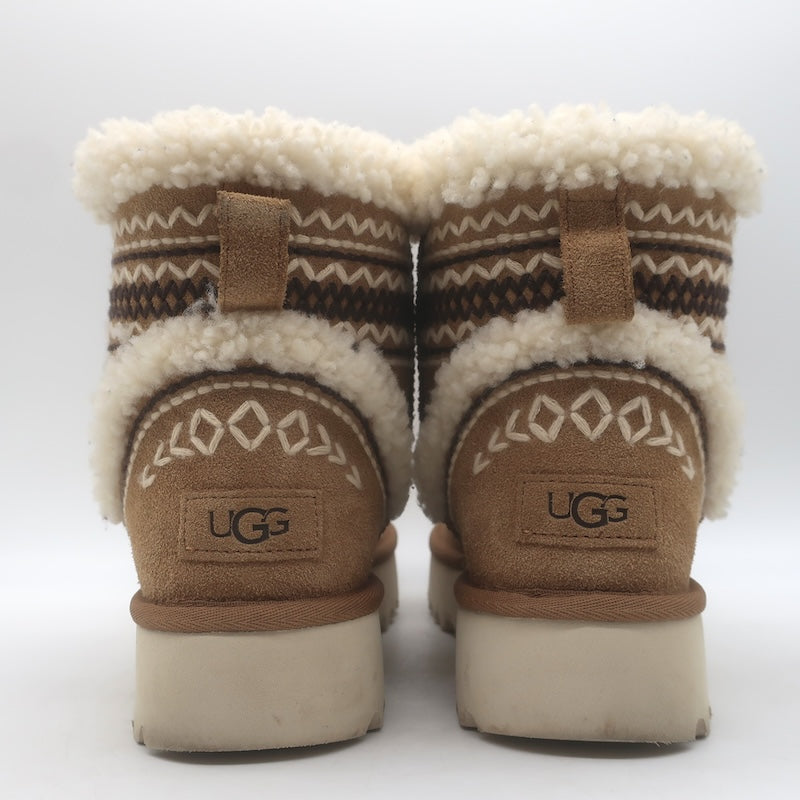 UGG Classic Mini Atherson Shearling Ankle Boots Chestnut Suede Size 9
